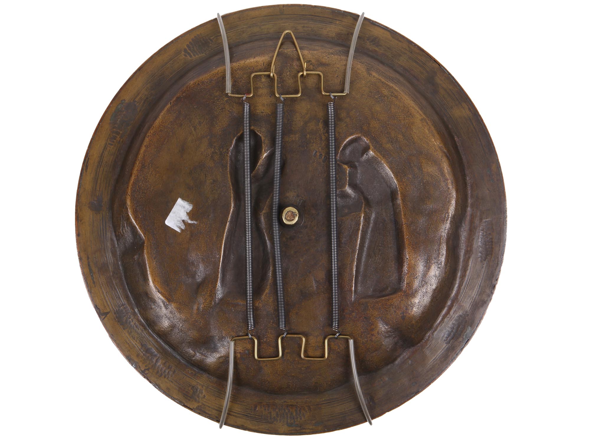RARE JUDAICA BRONZE WALL PLATE BY CHARLES PERRON PIC-2